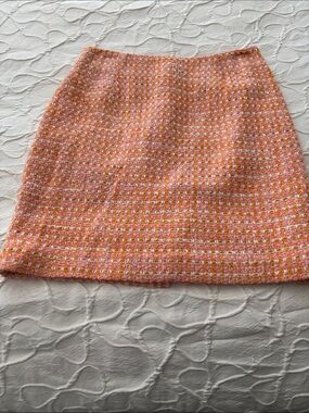 Grace Peach-Pink Tweed Mini Skirt